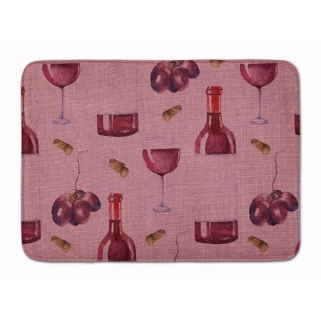 Carolines Treasures Red Wine on Linen Machine Washable Memory Foam Mat BB5195RUG